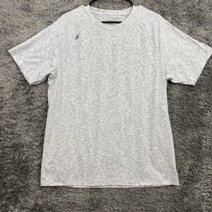 Rhone Shirt Mens Large Gray White Performance Athletic Tee Lightweight Stretch